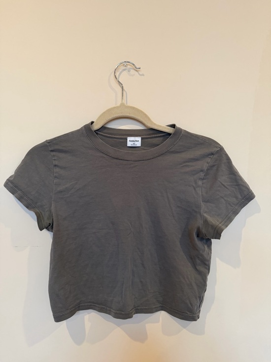 Sunday Best Tops - Sunday Best Short Sleeve Crop Tee in Charcoal Gray